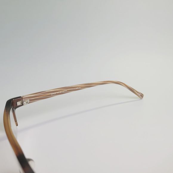 O&X New York OP-34 eyeglasses brown stripe rectangular full frame 51-18 145 C7 - Picture 8 of 11